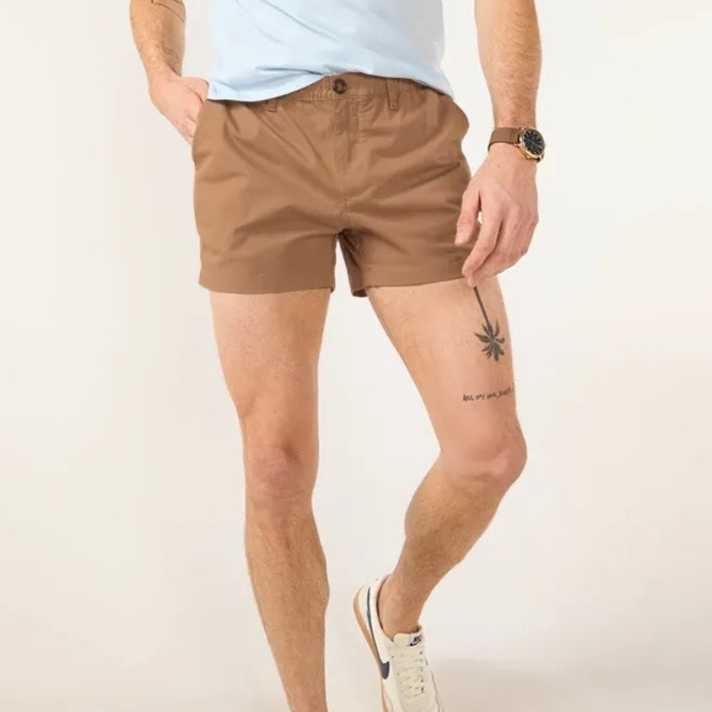 Chubbies Men’s Original Stretch Short - 4 inch inseam The Staple in Dark Khaki